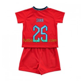 Camiseta Inglaterra Saka 25 Niño Segunda Equipación Copa Mundo 2022